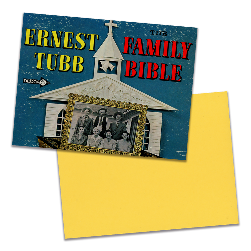 Photo of the cover of the Ernest Tubb	"The Family Bible" album sleeve with the text "Original Album Art" on an orange border around the photo.