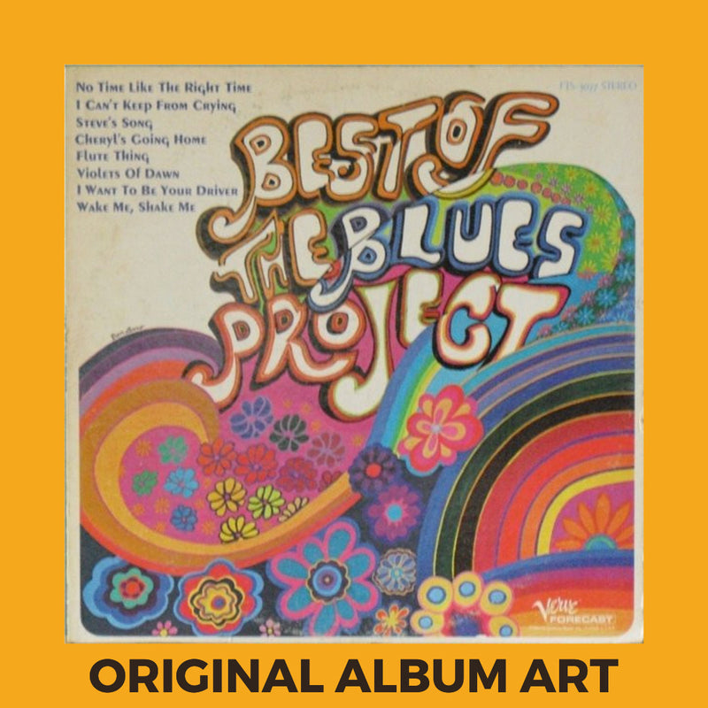 Photo of the cover of the The Blues Project "The Best Of The Blues Project" album sleeve with the text "Original Album Art" on an orange border around the photo.