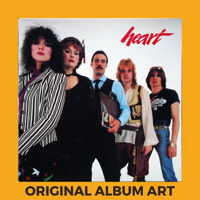 Photo of the cover of the Heart "Greatest Hits / Live" album sleeve with the text "Original Album Art" on an orange border around the photo.