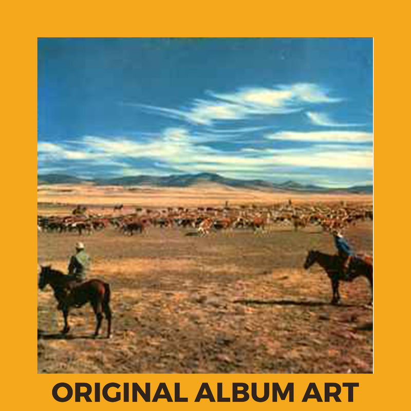 Photo of the cover of the The Norman Luboff Choir “Songs Of The West”  album sleeve with the text “Original Album Art” on an orange border around the photo.