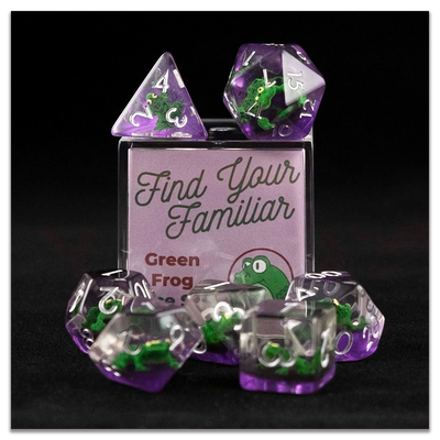 Find Your Familiar Green Frog Dice Set