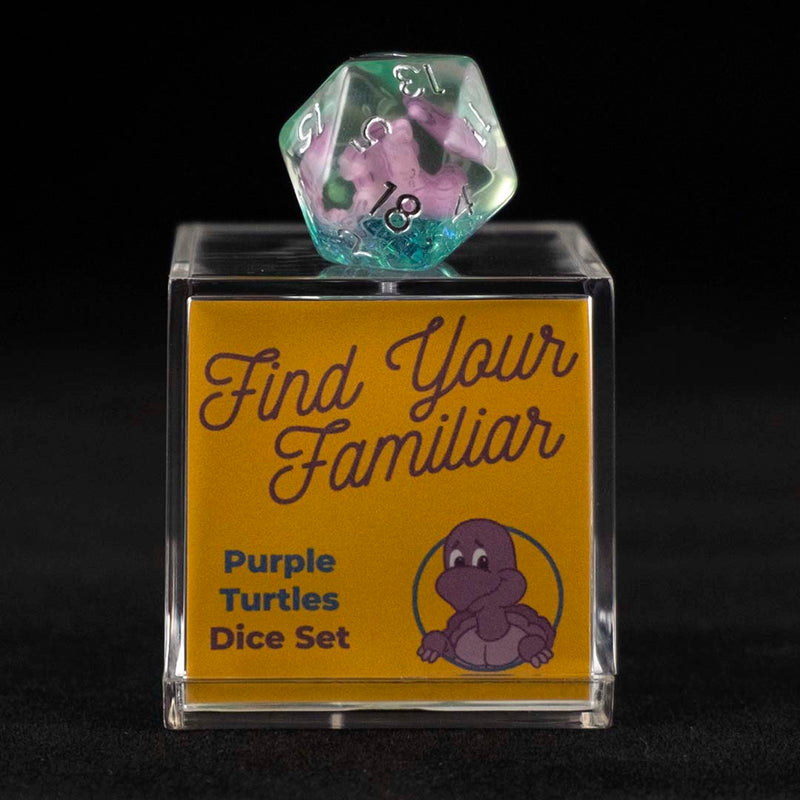 Find Your Familiar Purple Turtle Dice Set