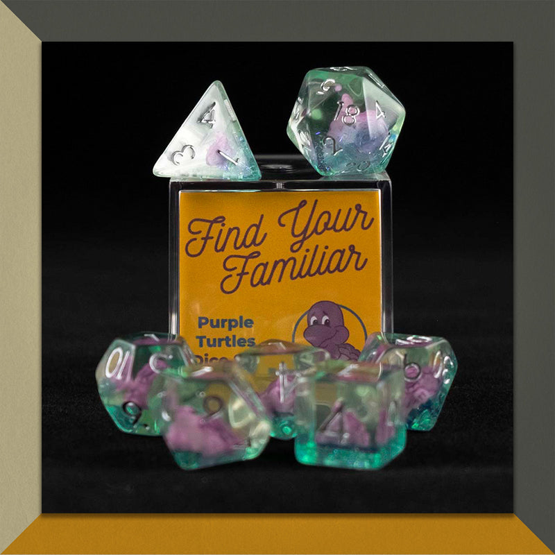 Find Your Familiar Purple Turtle Dice Set