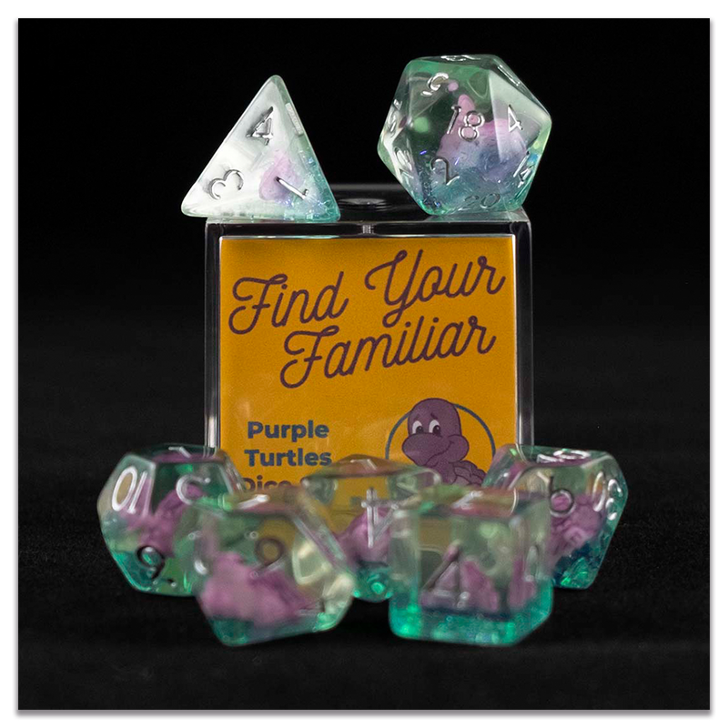 Find Your Familiar Purple Turtle Dice Set