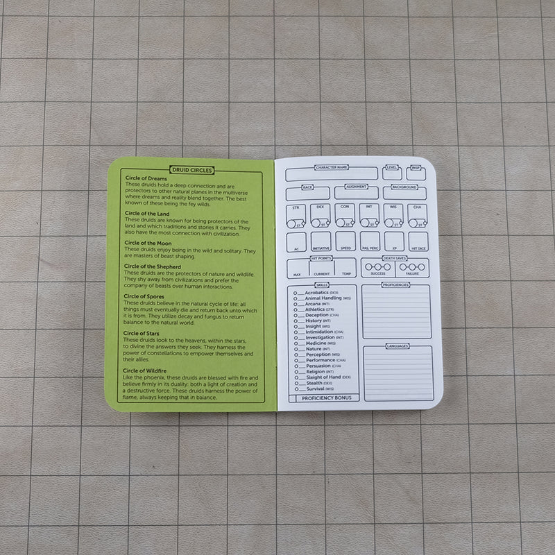 Druid Notebook - Small (D&D 5E)
